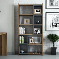 Etajeră Trendy Cutie Walnut/Blue 170x80x22cm GTR000442 imaginea #5 — magazin online Desire.md