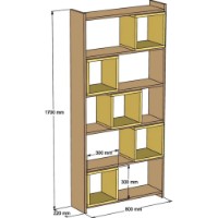Etajeră Trendy Cutie Walnut/Yellow 170x80x22cm GTR000445 imaginea #4 — magazin online Desire.md