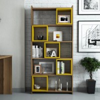 Etajeră Trendy Cutie Walnut/Yellow 170x80x22cm GTR000445 imaginea #5 — magazin online Desire.md