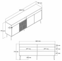 Dulăpior Trendy Milano White/Gold 180x77.6x35cm GTR001194 imaginea #4 — magazin online Desire.md