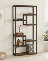 Etajeră Trendy Emina Black/Walnut 182x85x29cm GTR006056
