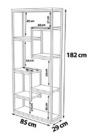 Etajeră Trendy Emina Black/Walnut 182x85x29cm GTR006056 imaginea #4 — magazin online Desire.md