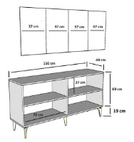 Dulăpior Trendy Nora White/Silver 150x79x40cm GTR006287 imaginea #4 — magazin online Desire.md