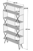 Etajeră Trendy Extra Oak/Black 167.3x90x22cm GTR000454 imaginea #4 — magazin online Desire.md