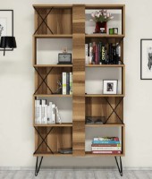 Etajeră Trendy Extra Walnut/Black 167.3x90x22cm GTR000455