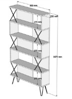 Etajeră Trendy Extra Walnut/Black 167.3x90x22cm GTR000455 imaginea #4 — magazin online Desire.md