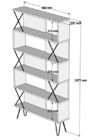 Etajeră Trendy Extra White/Black 167.3x90x22cm GTR000456 imaginea #4 — magazin online Desire.md