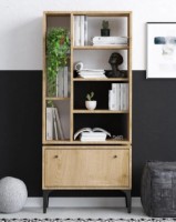 Etajeră Trendy Fix Oak/Black 160x65x30cm GTR006060
