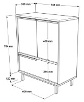 Dulăpior Trendy ON8A-S Walnut 90.4x74.8x35.5cm GTR001929 imaginea #3 — magazin online Desire.md