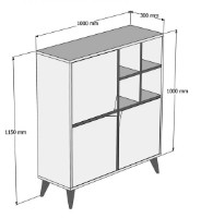 Dulăpior Trendy Puls Walnut/Blue 115x100x30cm GTR006630 imaginea #4 — magazin online Desire.md