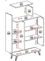 Etajeră Trendy Forma Walnut/Cream 132x90x32cm GTR000449 imaginea #7 — magazin online Desire.md