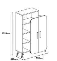 Etajeră Trendy Forma White/Walnut 132x90x32cm GTR000452 imaginea #2 — magazin online Desire.md