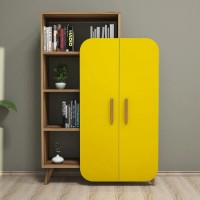 Etajeră Trendy Forma Walnut/Yellow 132x90x32cm GTR000451 imaginea #6 — magazin online Desire.md