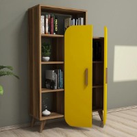 Etajeră Trendy Forma Walnut/Yellow 132x90x32cm GTR000451 imaginea #3 — magazin online Desire.md
