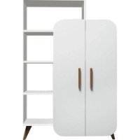 Etajeră Trendy Forma White/Walnut 132x90x32cm GTR000452 imaginea #4 — magazin online Desire.md