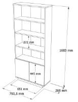 Etajeră Trendy FR16-AA Pine Atlantic/Anthracit 168.3x75x26.8cm GTR006049 imaginea #5 — magazin online Desire.md