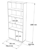 Стеллаж Trendy FR16-AW White/Pine Atlantic 168.3x75x26.8cm GTR000486 фото №4 — интернет-магазин Desire.md