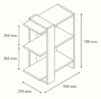 Etajeră Trendy Gaye Walnut/White 70x51.8x25cm GTR006035 imaginea #4 — magazin online Desire.md