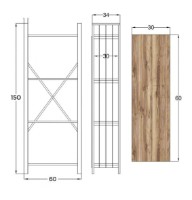 Etajeră Trendy GGMBTLKTP001 Oak/Grey 60x150x30cm GTR006477 imaginea #3 — magazin online Desire.md
