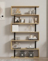 Etajeră Trendy Hector Sapphire Oak/Black 162.6x90x22cm GTR006017 imaginea #2 — magazin online Desire.md