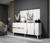 Dulăpior Trendy Vania White/Silver 150x79x40cm GTR006295 imaginea #2 — magazin online Desire.md