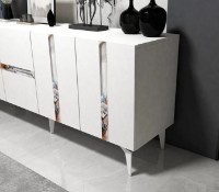 Dulăpior Trendy Vania White/Silver 150x79x40cm GTR006295 imaginea #3 — magazin online Desire.md