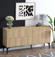 Тумба Trendy Tress Oak/Black 150x75x35cm GTR006258 фото №2 — интернет-магазин Desire.md