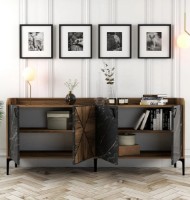 Dulăpior Trendy Venedik Walnut/Black Marble 180x78x35cm GTR001183 imaginea #2 — magazin online Desire.md