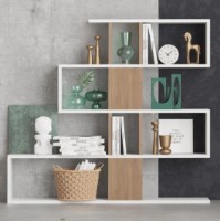 Etajeră Trendy Karlin White/Walnut 109x120x20cm GTR000407