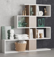 Etajeră Trendy Karlin White/Walnut 109x120x20cm GTR000407 imaginea #2 — magazin online Desire.md