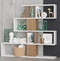 Etajeră Trendy Karlin White/Walnut 109x120x20cm GTR000407 imaginea #3 — magazin online Desire.md