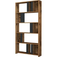 Стеллаж Trendy Lima Walnut/Anthracit 180x90x20cm GTR000429 фото №4 — интернет-магазин Desire.md