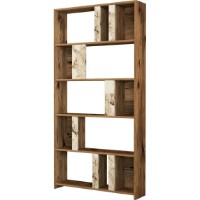 Стеллаж Trendy Lima Walnut/White Marble 180x90x20cm GTR000432 фото №2 — интернет-магазин Desire.md