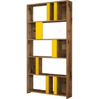 Etajeră Trendy Lima Walnut/Yellow 180x90x20cm GTR000433 imaginea #3 — magazin online Desire.md