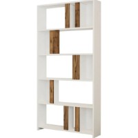 Стеллаж Trendy Lima White/Walnut 180x90x20cm GTR000437 фото №5 — интернет-магазин Desire.md