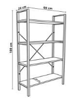 Etajeră Trendy Mina Black/Walnut 100x60x20cm GTR000514 imaginea #4 — magazin online Desire.md