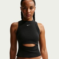 Maiou de dame Nike Sportswear Chill Knit Tight Ribbed Tank Top Black/Sail, s.L imaginea #1 — magazin online Desire.md