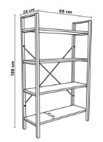 Etajeră Trendy Mina Black/White 100x60x20cm GTR000515 imaginea #4 — magazin online Desire.md