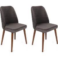 Scaun Trendy Tutku 341 Anthracit/Walnut 90x50x49cm GTR006845 4pcs imaginea #2 — magazin online Desire.md