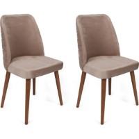 Scaun Trendy Tutku 344 Beige/Walnut 90x50x49cm GTR006846 4pcs imaginea #4 — magazin online Desire.md