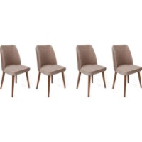 Scaun Trendy Tutku 344 Beige/Walnut 90x50x49cm GTR006846 4pcs imaginea #1 — magazin online Desire.md