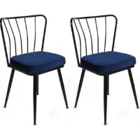 Scaun Trendy Yildiz 944 Black/Dark Blue 82x43x42cm GTR006940 2pcs imaginea #1 — magazin online Desire.md