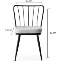 Scaun Trendy Yildiz 940 Black/White 82x43x42cm GTR006749 4pcs imaginea #3 — magazin online Desire.md