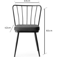 Scaun Trendy Yildiz 942 Black/Anthracit 82x43x42cm GTR006751 4pcs imaginea #9 — magazin online Desire.md