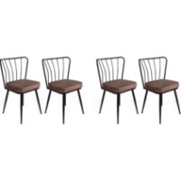 Scaun Trendy Yildiz 947 Black/Light Brown 82x43x42cm GTR006856 4pcs imaginea #3 — magazin online Desire.md