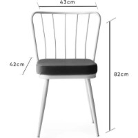 Scaun Trendy Yildiz 962 White/Anthracit 82x43x42cm GTR006753 4pcs imaginea #6 — magazin online Desire.md