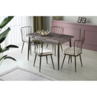 Scaun Trendy Yildiz 985 Black/Mink 82x43x42cm GTR006755 4pcs imaginea #6 — magazin online Desire.md