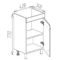 Dulap pentru lavoar Bayro Dalas Neon 450 (122476) imaginea #3 — magazin online Desire.md