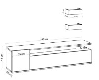 Тумба под ТВ Trendy Alika Oak 180x45x35cm GTR000032 фото №2 — интернет-магазин Desire.md