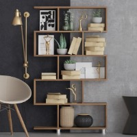 Etajeră Trendy Nilufer Walnut 155x90x20cm GTR000409 imaginea #1 — magazin online Desire.md